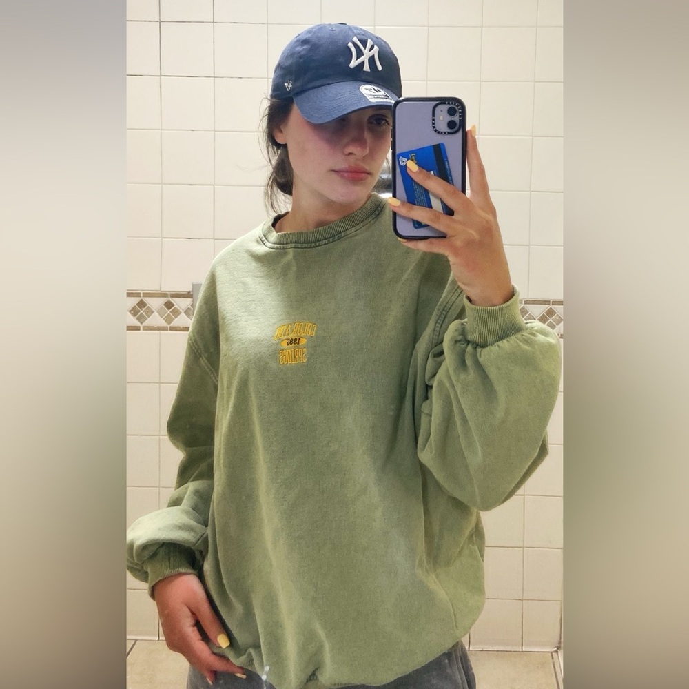 Washed green oversized sweatshirt